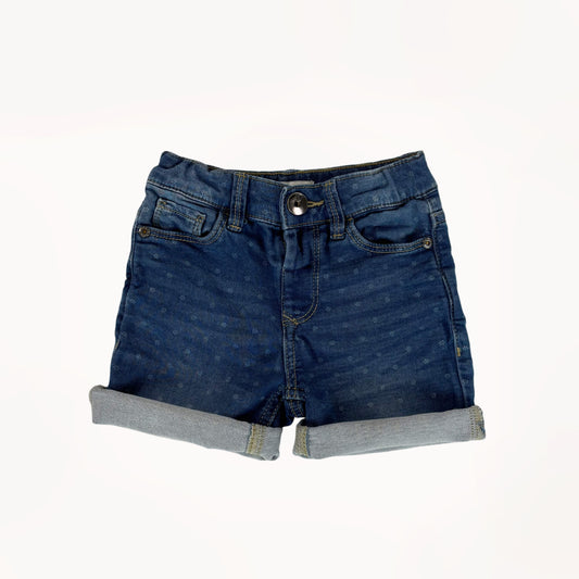 Denim stretchy short met motiefje⎪86