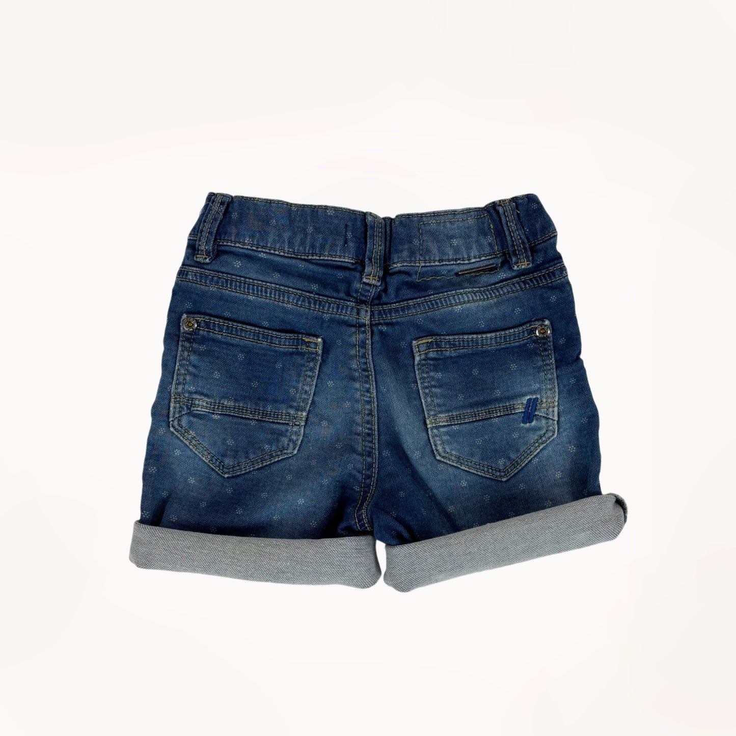 Denim stretchy short met motiefje⎪86