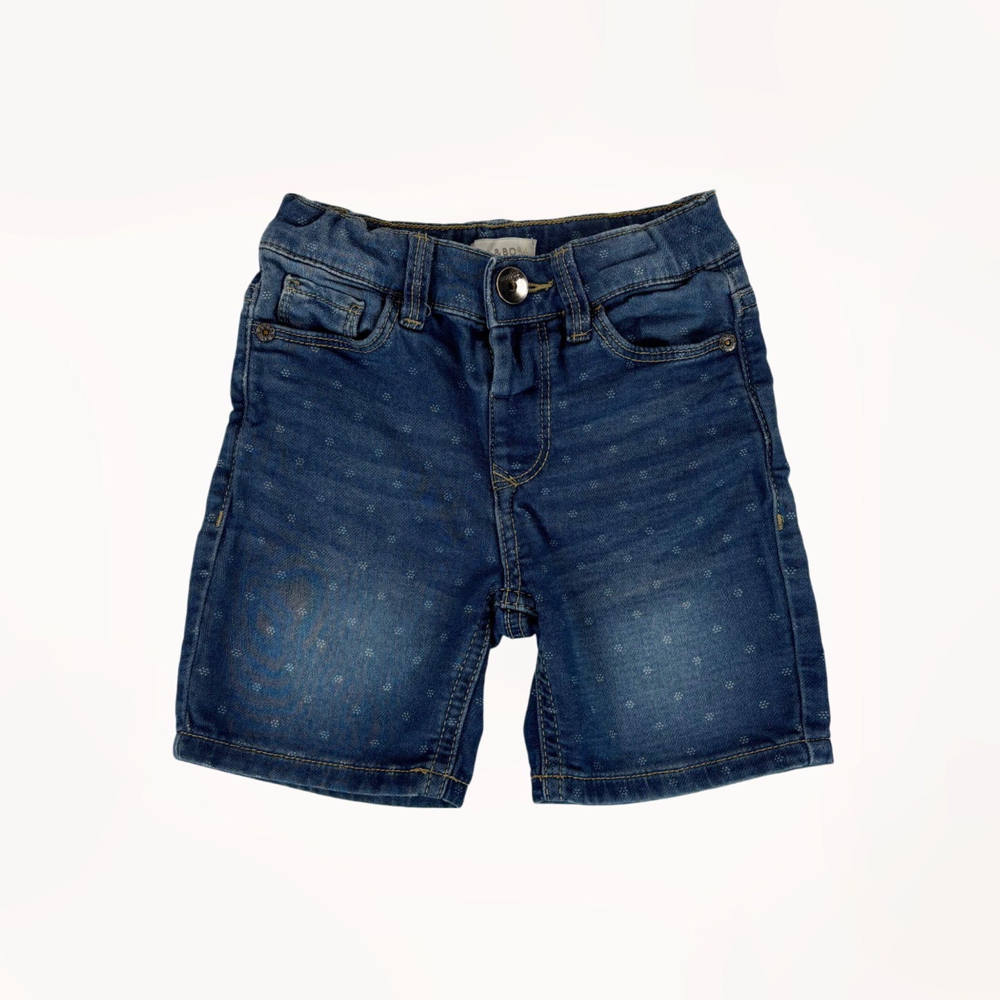 Denim stretchy short met motiefje⎪86