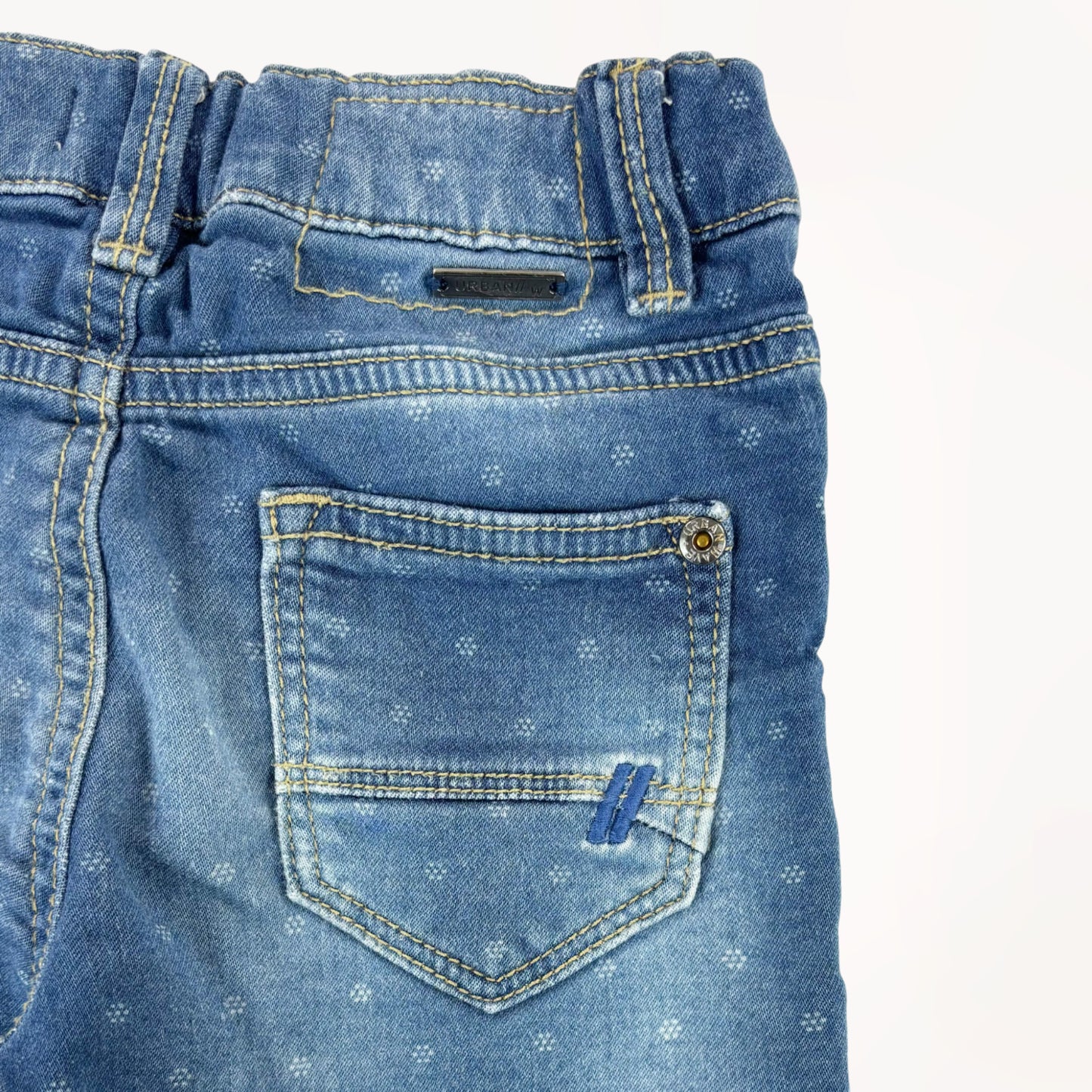 Denim stretchy short met motiefje⎪86