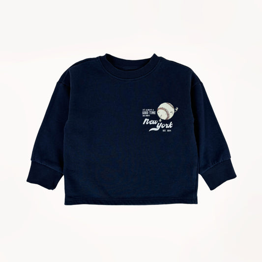 Navy sweater, New York Footfall print⎪104