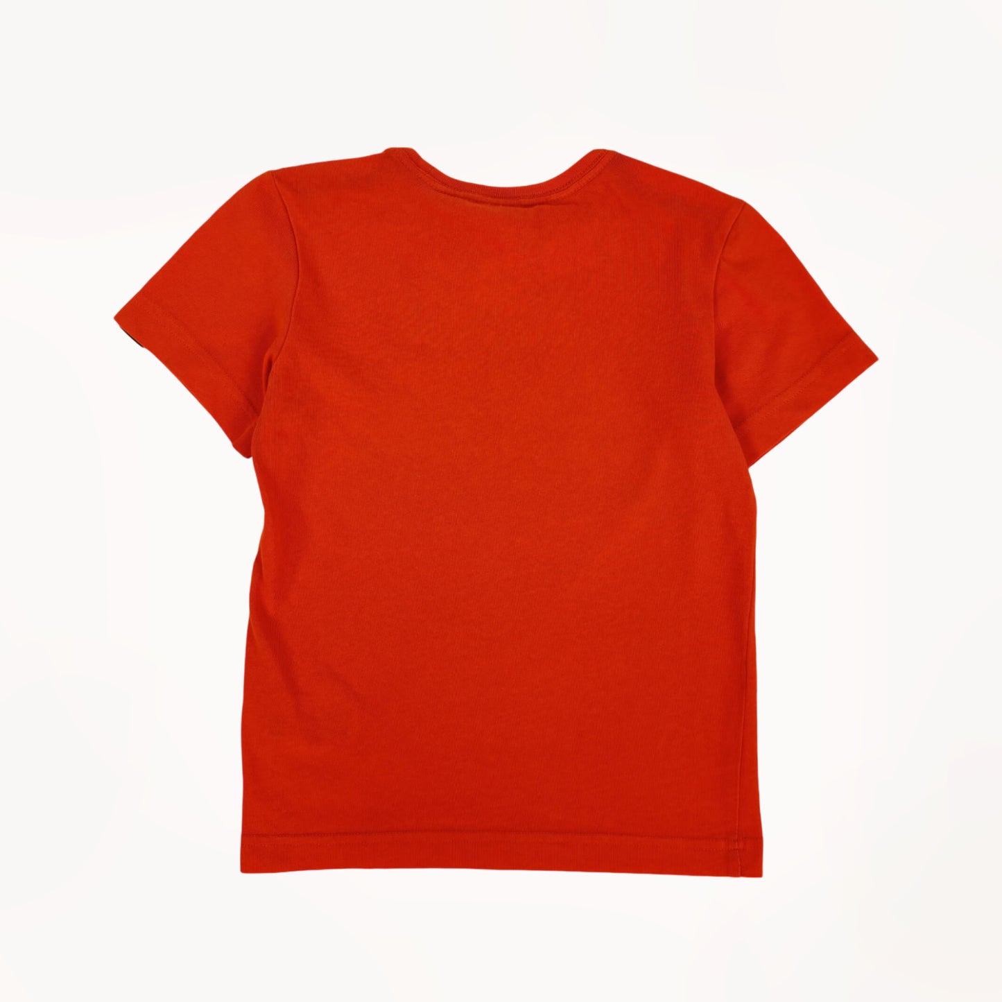 Oranje T-shirt, blauw Adidas logo⎪116