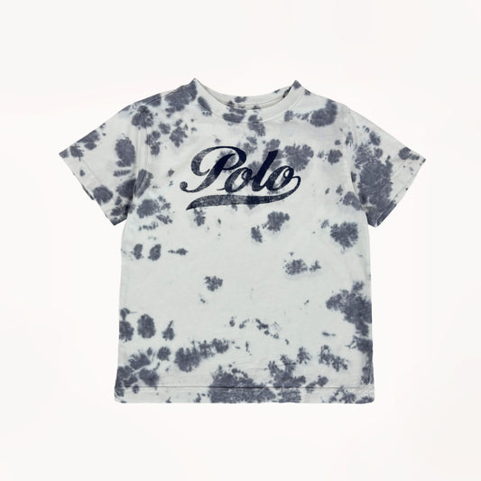 Polo T-shirt Tie-Die wit/grijs/blauw⎪98