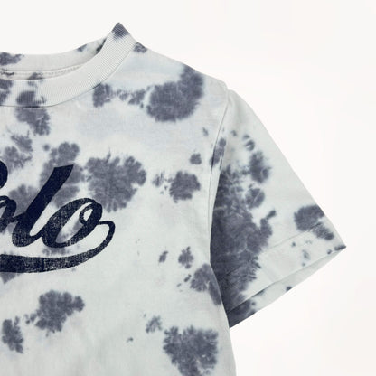 Polo T-shirt Tie-Die wit/grijs/blauw⎪98