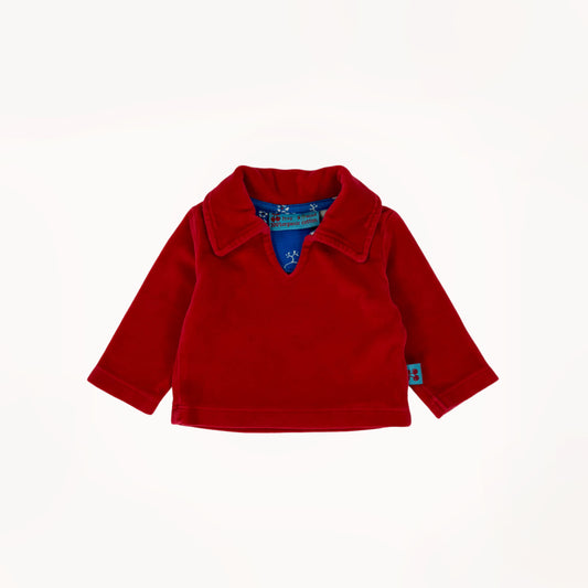 Rood poloshirt velour⎪50/56