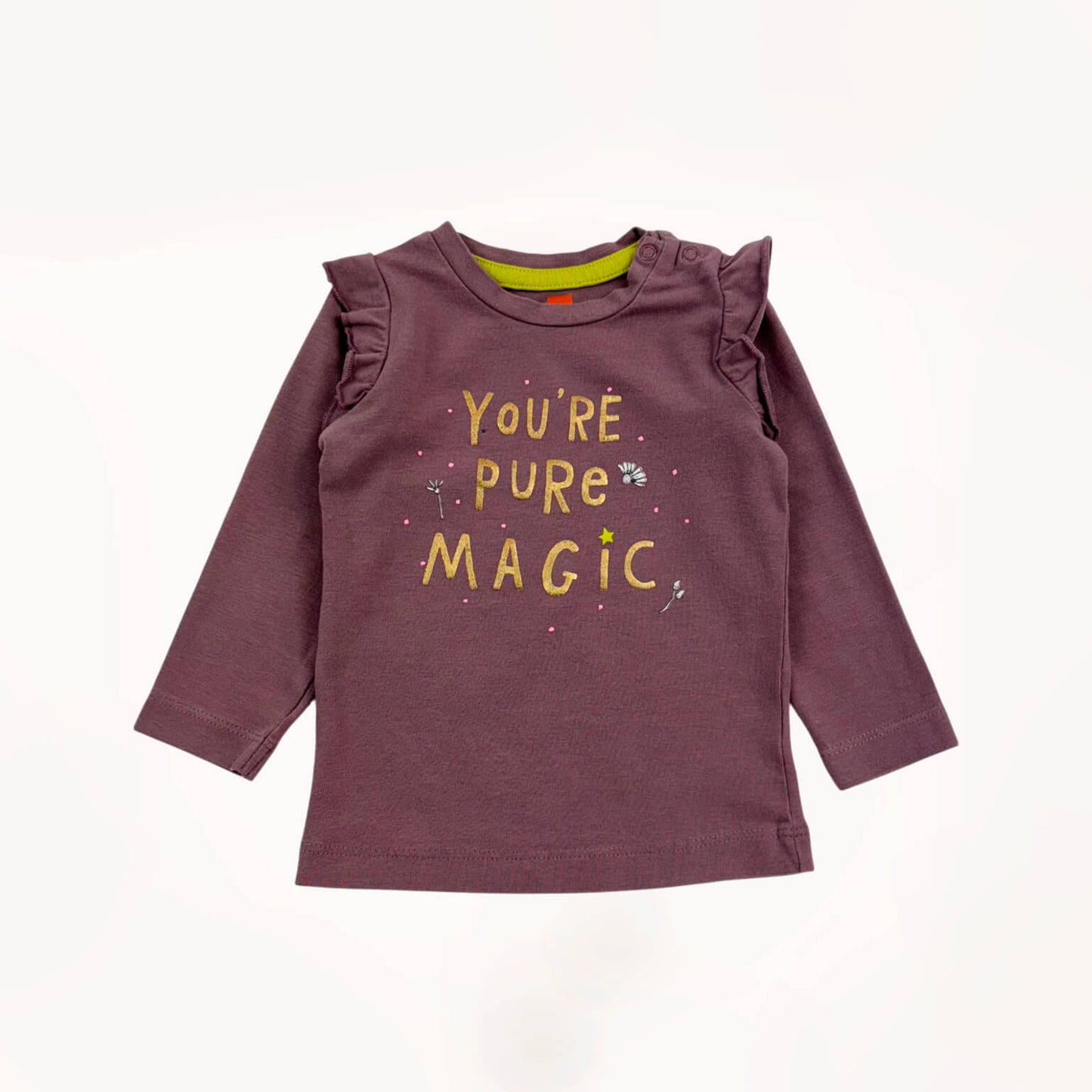 Shirt met frulletjes aan de schouder, "you're pure magic"⎪62