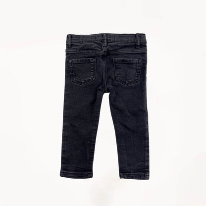 Zwarte jeansbroek, verstelbare taille met knoopjes⎪86