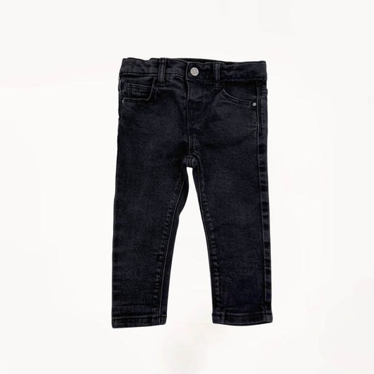 Zwarte jeansbroek, verstelbare taille met knoopjes⎪86