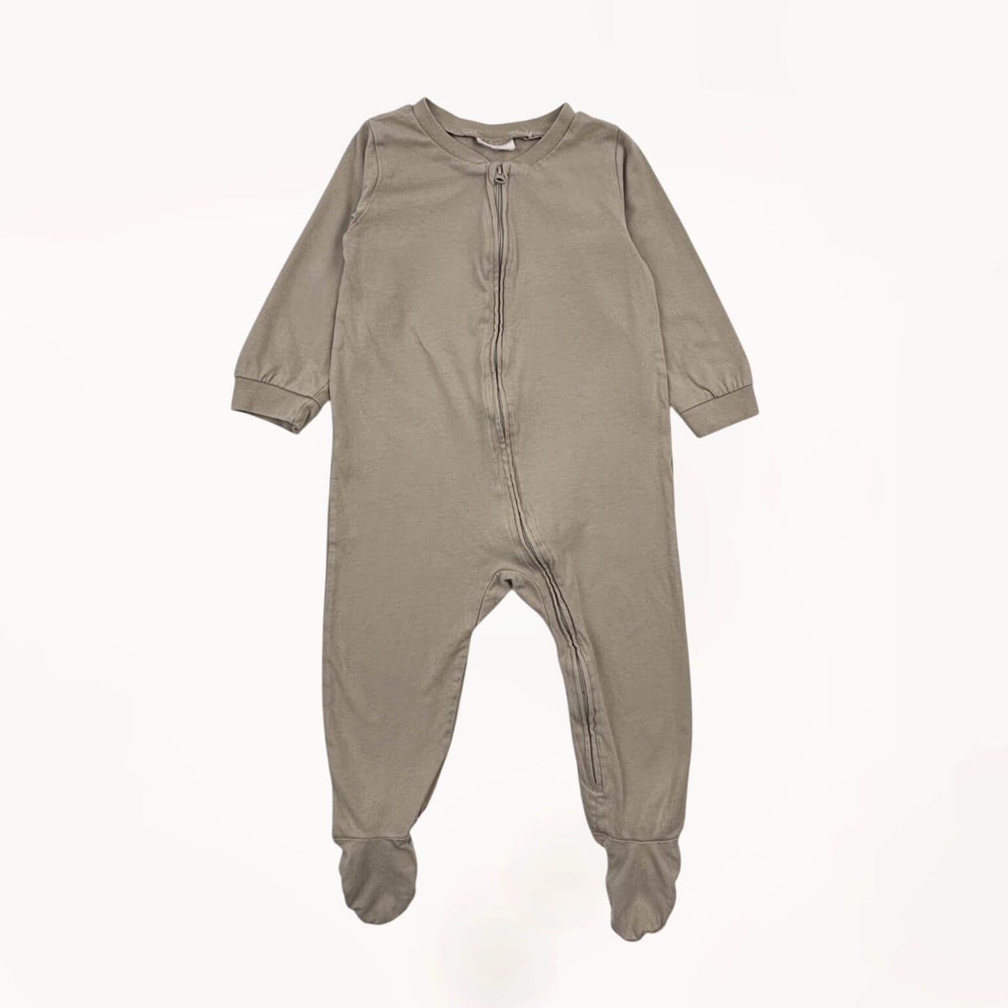 Unisex ééndelige pyjama met rits en voetjes⎪86