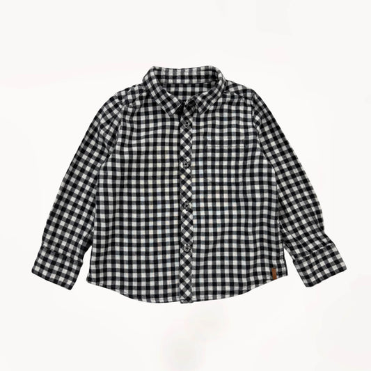 Zwart/wit checked plaid shirt met borstzakje⎪92