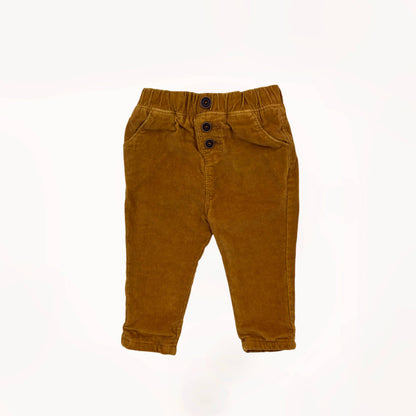 Bruine corduroy broek, gevoerd, extra dik voor de winter⎪68