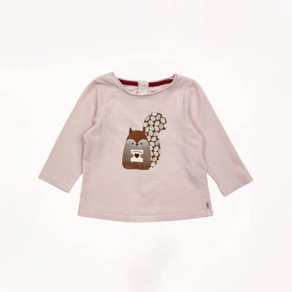 Roze truitje met schattige eekhoorn print⎪68
