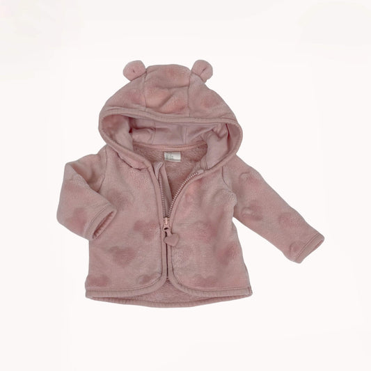 Fleece jacket roze hartjes⎪50